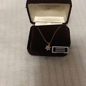 14 kt. Gold filled star of david by Firenze w dmnd